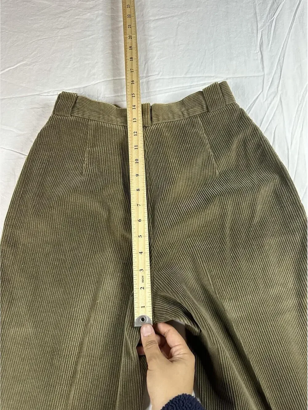 ✨🌿 Vintage Weathervane USA Olive Corduroy High Waist Pleated Pants Size 6🌿✨ - Picture 15 of 16